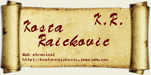 Kosta Raičković vizit kartica